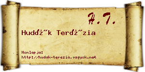 Hudák Terézia névjegykártya
